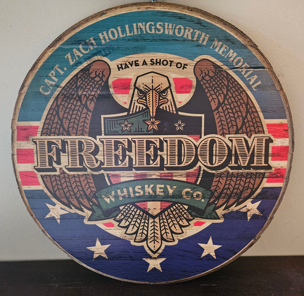 Freedom Whiskey Barrel Lid Wall Art – 21