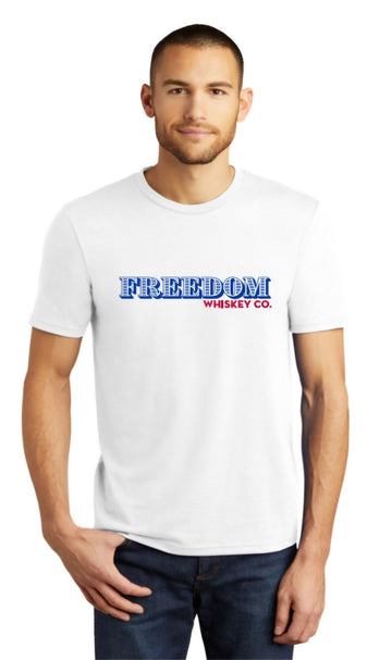 Freedom Whiskey American Flag White T-Shirt
