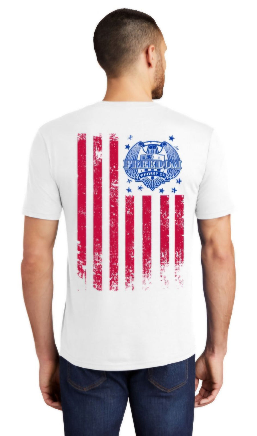 Freedom Whiskey American Flag White T-Shirt